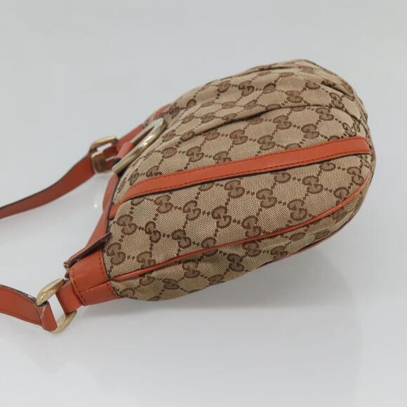 GUCCI GG Canvas Shoulder Bag Beige Gold - Picture 5 of 16